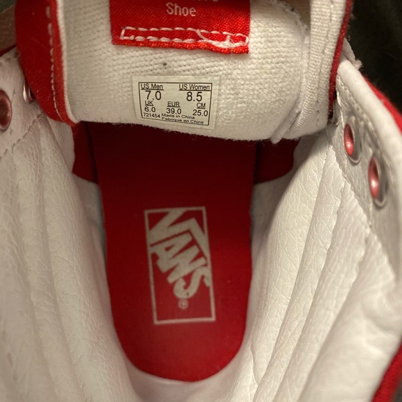 vans shoes red and white